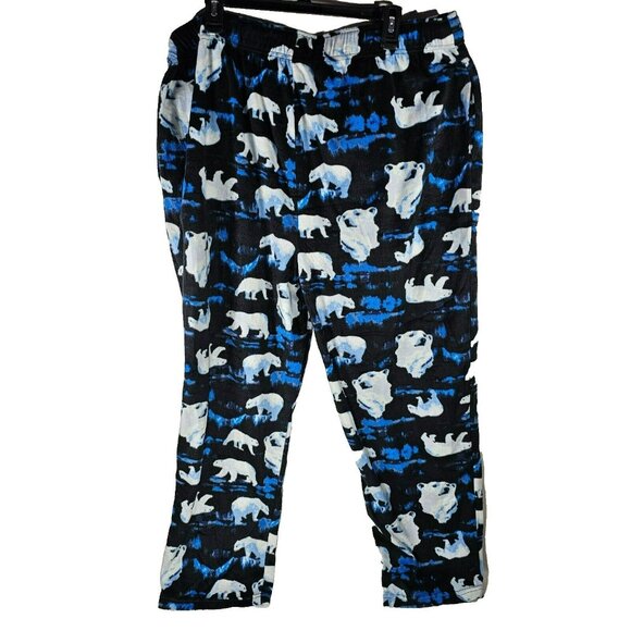 Cuddl Duds Fleece Pajama Pants NWT Wide Leg Men's XXL (38x30") Polar Bear Print - Picture 2 of 9